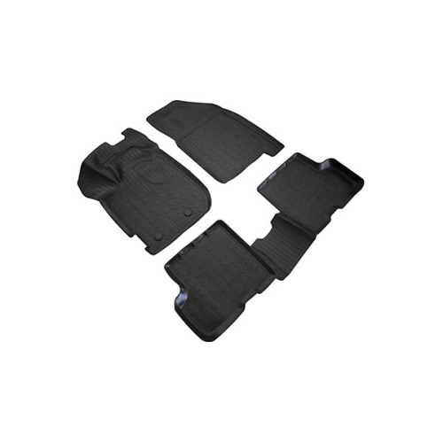 Set covorase auto cauciuc Dacia Duster 3D (2018-) cu spatiu depozitare sub scaun fata pasager - 5 buc
